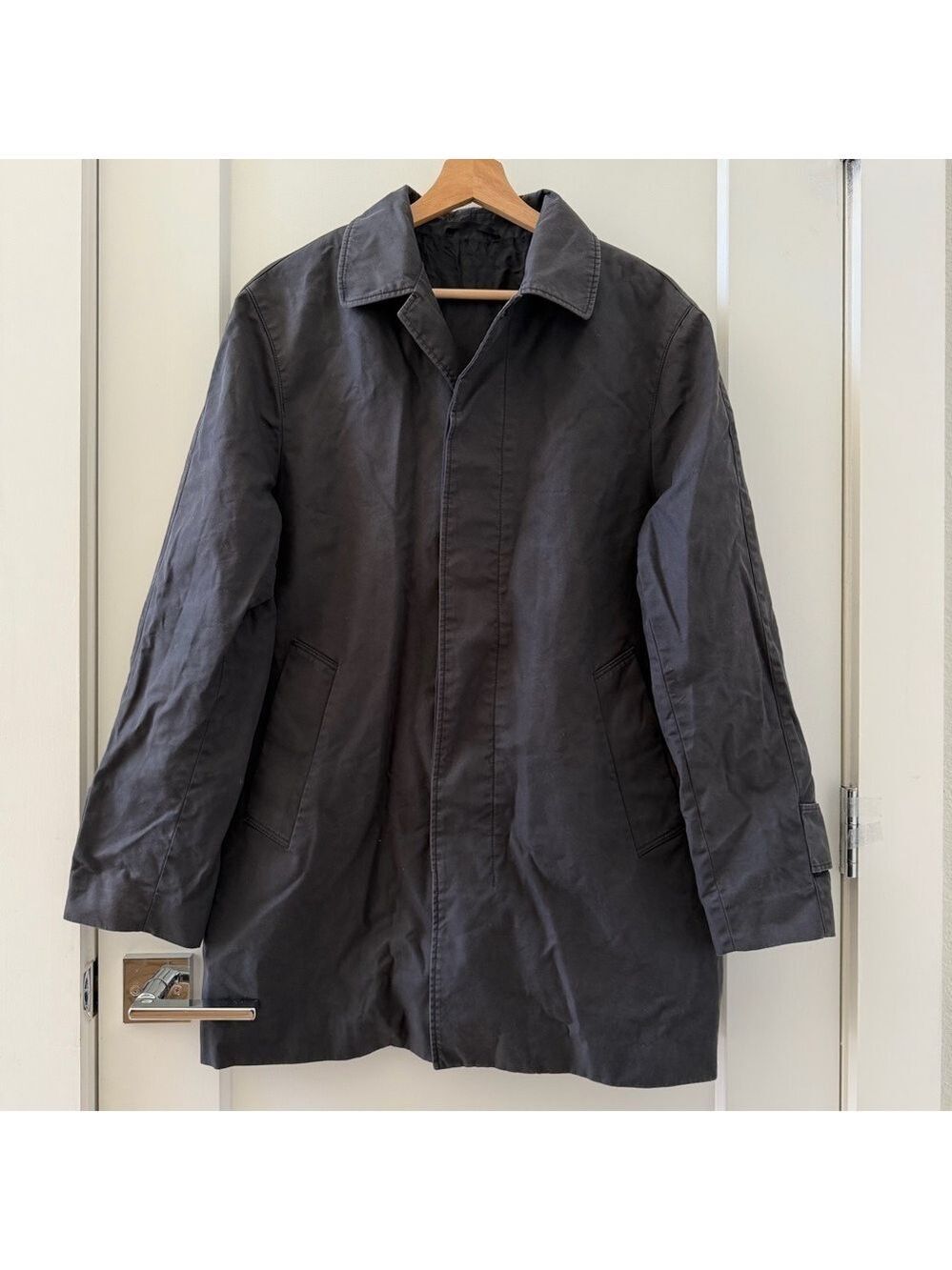 Cerruti 1881 Men Black Nylon Jacket Coat Button Pockets Outwear VTG
